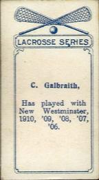 1910 Imperial Tobacco Lacrosse Color (C60) #57 Charlie Galbraith Back